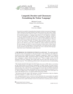 Languoid, Doculect and Glossonym