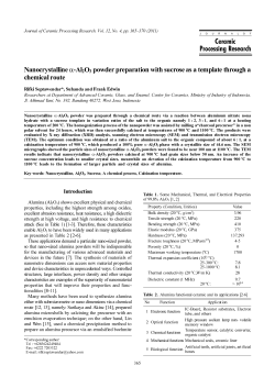 Nanocrystalline &alpha;-Al2O3 powder preparation with sucrose as a