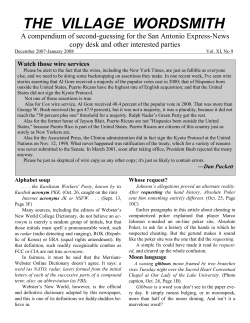 the village wordsmith - San Antonio Express-News