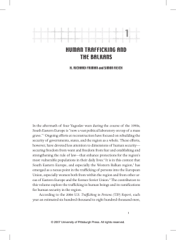 Human Trafficking and THe BalkanS