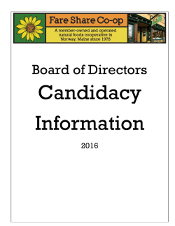 Board Info Packet - Fare Share Co-op