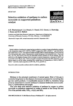 Selective oxidation of methane to carbon monoxide on supported