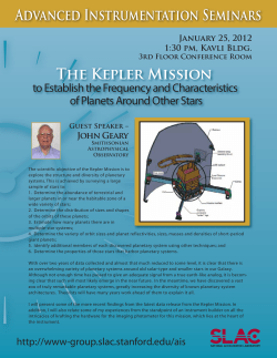 Advanced Instrumentation Seminars The Kepler Mission
