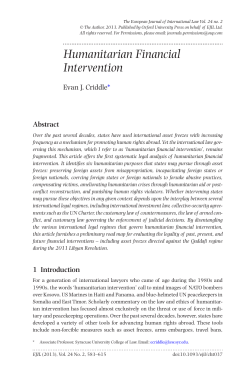 Humanitarian Financial Intervention