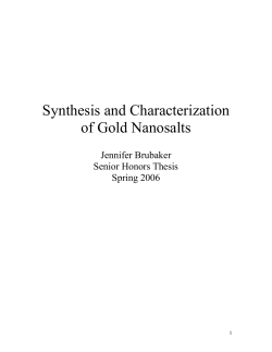 Synthesis and Characterization of Gold Nanosalts