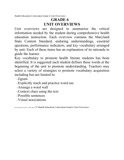 GRADE 6 UNIT OVERVIEWS