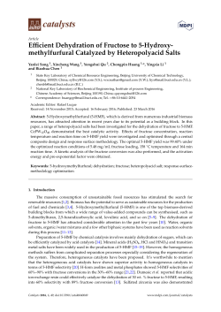 Efficient Dehydration of Fructose to 5-Hydroxy- methylfurfural