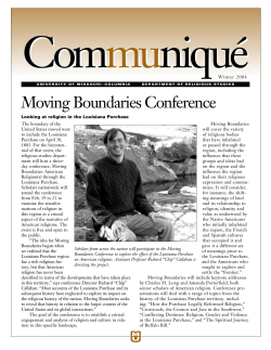 Moving Boundaries Conference - Department of Religious Studies