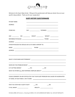 sleep history questionnaire