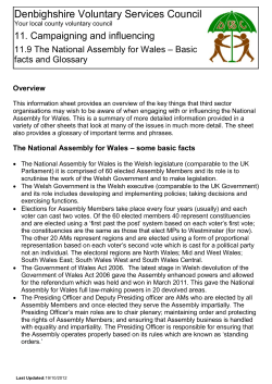 11.9 The National Assembly for Wales &ndash; Basic facts and Glossary