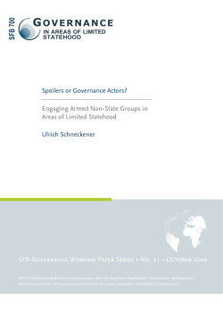Engaging Armed Non-State Groups in Areas of Limited Statehood