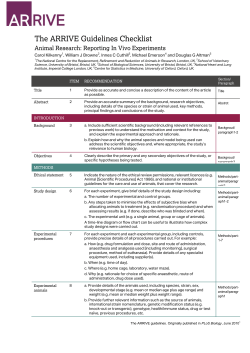 The ARRIVE Guidelines Checklist