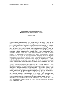 Colonial and Post-Colonial Identities - H