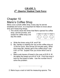 Chapter 10 Mario`s Coffee Shop