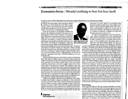 Economics focus (Nearly) nothing to fear but fear itself