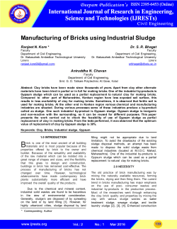 Manufacturing of Bricks using Industrial Sludge