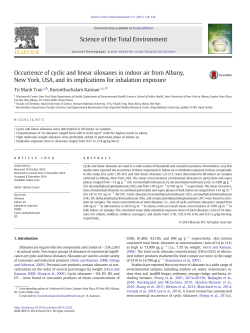 Occurrence of cyclic and linear siloxanes in indoor air from Albany