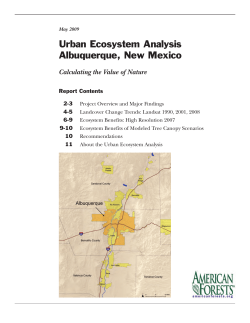Urban Ecosystem Analysis Albuquerque, New Mexico