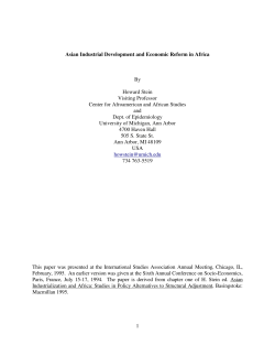 1 Asian Industrial Development and Economic Reform in Africa By