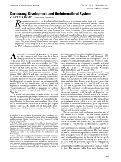 Democracy, Development, and the International System