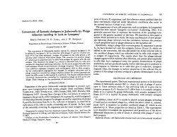 Conversion of Somatic Antigens in salmonella by Phage Infection
