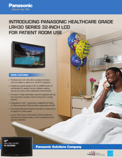 INTRODUCING PANASONIC HEALTHCARE GRADE LRH30