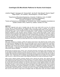 Centrifugal (CD) Microfluidic Platforms for Nucleic Acid Analysis