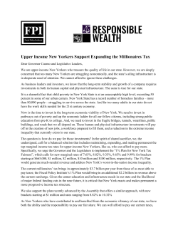 Letter - Fiscal Policy Institute