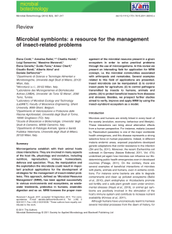Microbial symbionts: a resource for the management of insectrelated
