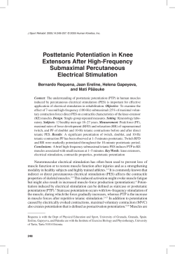 Posttetanic Potentiation in Knee Extensors After