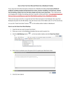 How to Paste Text from Microsoft Word into a Blackboard Textbox If