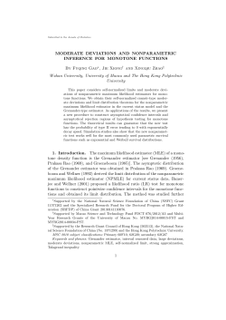 Moderate Deviations and Nonparametric - e
