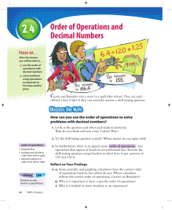 Order of Operations and Decimal Numbers