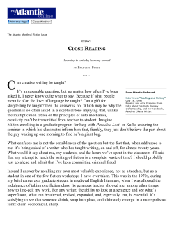 The Atlantic Online | Fiction Issue | Close Reading | Francine Prose