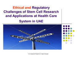 Ethical and Regulatory Challenges of Stem Cell Research and