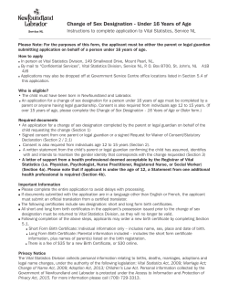 Application for Change of Sex Designation
