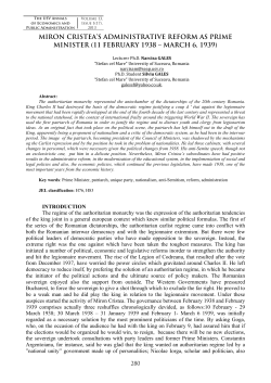 miron cristea`s administrative reform as prime minister (11 february