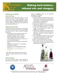 Making herb butters, infused oils and vinegars