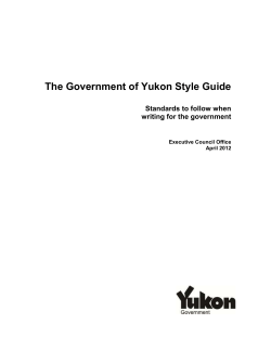 the Government of Yukon Style Guide