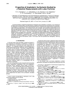 Properties of Amphoteric Surfactants Studied by &zeta;