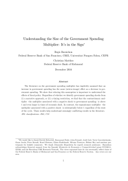 Understanding the Size of the Government Spending Multiplier: It`s