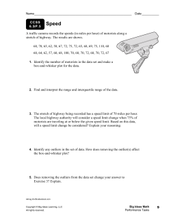 CCSS 6.SP.5 A traffic camera records the speeds (in miles per hour