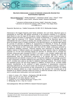 Baccharis (Asteraceae): a source of odorants compounds diversity