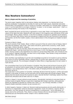 Was Nowhere Somewhers? - World Socialist Movement