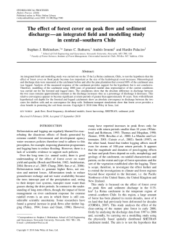 The effect of forest cover on peak flow and sediment dischargean