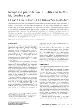 Interphase precipitation in Ti&ndash;Nb and Ti&ndash;Nb&ndash; Mo bearing steel