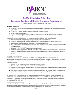 PARCC Calculator Policy for Calculator Sections of the Mathematics