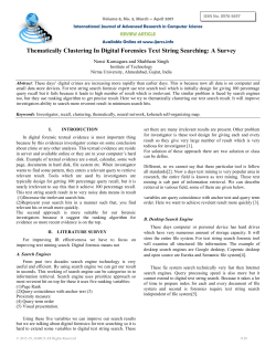Thematically Clustering In Digital Forensics Text String