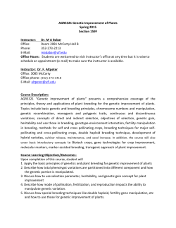 Genetic Improvement of Plants - Agronomy Department