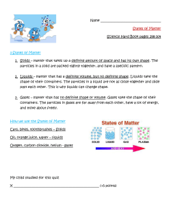 States of Matter for Science Page